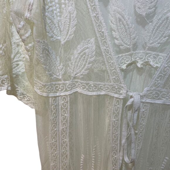 Cupshe womens Boho Y2K Sheer Lace Floral Maxi Cardgan S Fairy Angelcore Tie - Picture 2 of 9